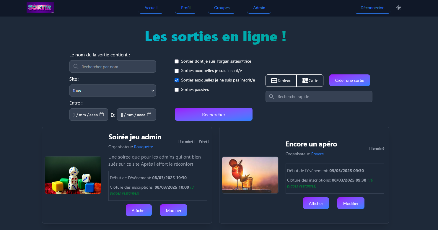 Projet Sortir